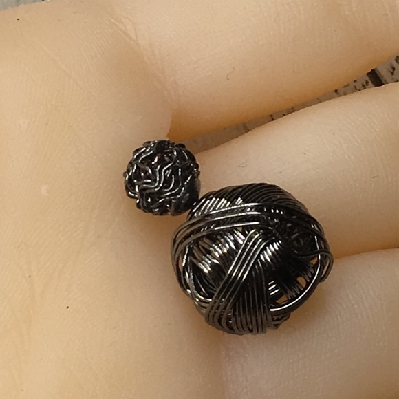 Gunmetal Double Stud Earrings - Picture 6 of 8